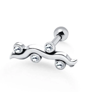 Stone Set Wave Shaped Helix Piercing TIP-39